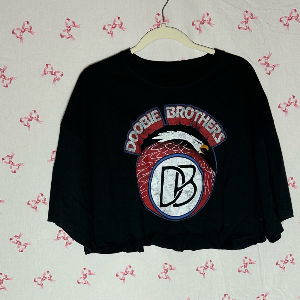 EARTHBOUND Black Graphic Crop Top